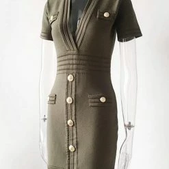 Jessica Bara Coco Short Sleeve Button Mini Dress