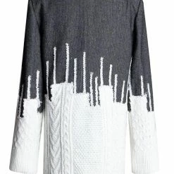 Jessica Bara Reina Patchwork Knit Oversized Blazer