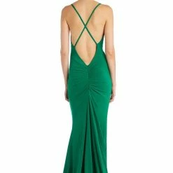 Jessica Bara Brennah Backless Ruched Gown