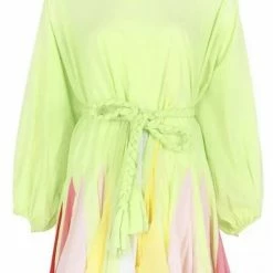 Summer Lovin' Jessica Bara Peggy Pleated Long Sleeve Belted Mini Dress