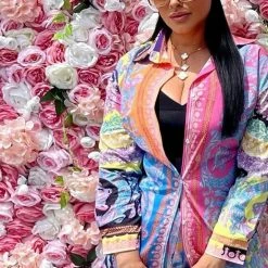 Jessica Bara Gigi Printed Blouse And Skirt Two Piece Set Influencer Style