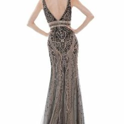 Colors Dress Bodycon V Neck Beaded Gown The Event Shop