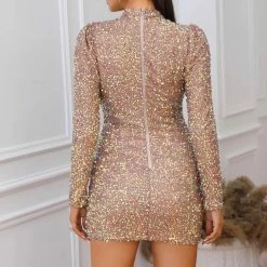 ReveBoutique Birthday Suit Jessica Bara Nene Long Sleeve Sequins Mini Dress