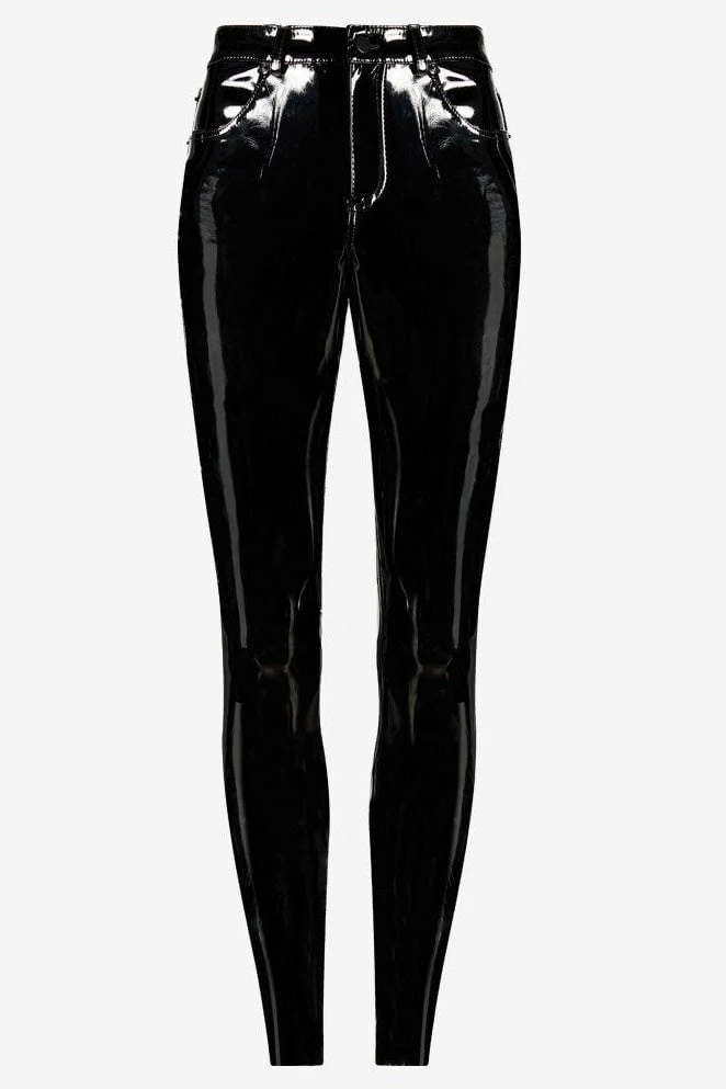 Reve Doll Essentials Commando Faux Patent Leather Five Pocket Pant