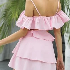 Jessica Bara Flynn Off The Shoulder Ruffle Mini Dress