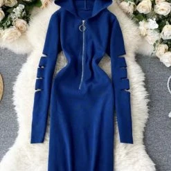 Jessica Bara Kyrie Cut Out Hoodie Midi Dress Reve Doll Essentials