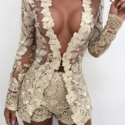Jessica Bara Kyra Embroidery Blazer And Short Two Piece Set