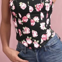 Summer Lovin' Jessica Bara Devyn Strapless Floral Corset Top
