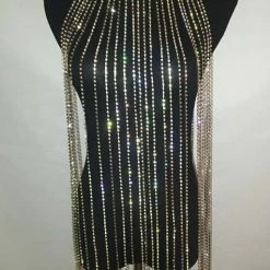 The Event Shop Jessica Bara Raver Crystal Fringe Choker Necklace