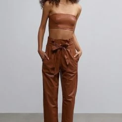 Reve Doll Essentials Commando Faux Leather Paperbag Pants