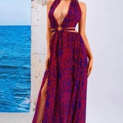 ReveBoutique Summer Lovin' Jessica Bara Gizelle Halter Cut Out Maxi Dress