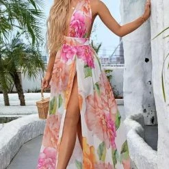 Jessica Bara Hadleigh Halter Floral Maxi Dress