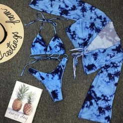 Influencer Style Jessica Bara Leslie Tie Dye 3 Piece Bikini Set