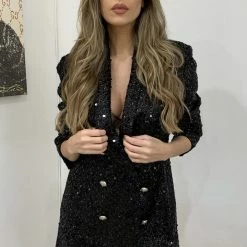 Jessica Bara Yesi Sequin Double Breasted Jacket