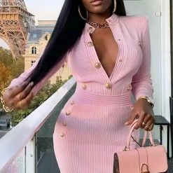 Jessica Bara Maximillia Long Sleeve Button Mini Dress The 9-5 Shop