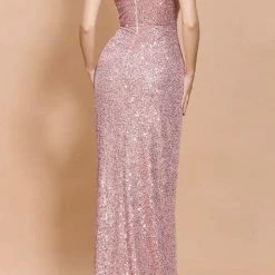 Jessica Bara Christina Sequin Slit Gown