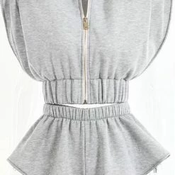 Jessica Bara Jennie Sleeveless Hoodie And Shorts Two Piece Set