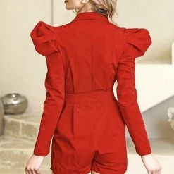 Jessica Bara Annalise Puff Shoulder Romper Birthday Suit