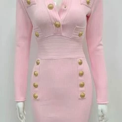 Jessica Bara Maximillia Long Sleeve Button Mini Dress The 9-5 Shop