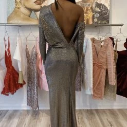 Influencer Style Jessica Bara Amanie Long Sleeve 3 Way Glitter Gown