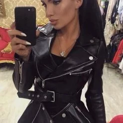 Jessica Bara Hailee Vegan Detachable Double Leather Jacket