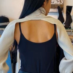 Jessica Bara Kingsley Turtleneck Knit Extreme Crop Top Influencer Style