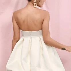 Jessica Bara Koa Strapless Bow High Waisted Mini Dress Influencer Style