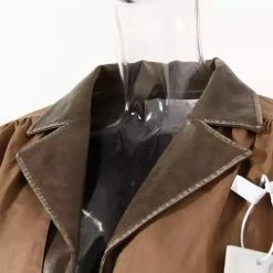 Jessica Bara Marlow Faux Leather Patchwork Belted Jacket Reve Doll Essentials