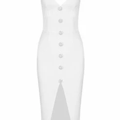 Jessica Bara Peja Silver Button Backless Dress Summer Lovin'