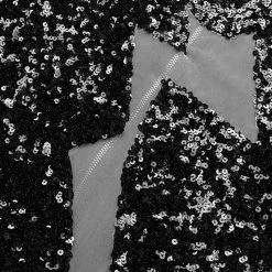 Jessica Bara Spencer Irregular Mesh Cut Out Sequin Gown