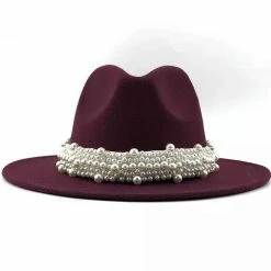 Jessica Bara Antonella Wool Felt And Pearl Short Brim Hat