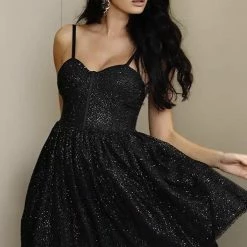 Jessica Bara Vivian Glitter A-Line Mini Dress