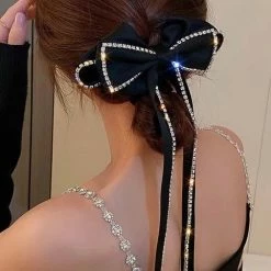 Jessica Bara Bonnie Bow Rhinestone Hair Clip Birthday Suit