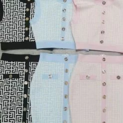 Best Sellers Jessica Bara Chandler Button Printed Crop Top And Skirt Two Piece Set