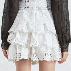 Jessica Bara Natasha High Waisted Eyelet Mini Skirt Reve Doll Essentials