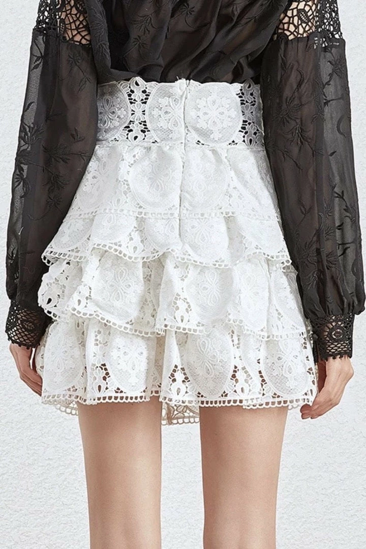 Jessica Bara Natasha High Waisted Eyelet Mini Skirt Reve Doll Essentials