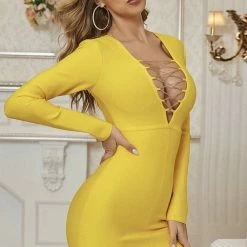 Summer Lovin' Jessica Bara Kensley Long Sleeve Criss Cross Mini Dress