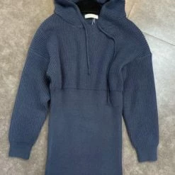 Jessica Bara Rachel Hood Knitted Mini Dress