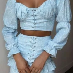 Jessica Bara Jaxon Crop Top And Skirt Three Piece Set