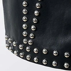 Influencer Style Jessica Bara Marissa Leather Studded Mini Skirt