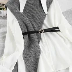 Jessica Bara Camille Button Down Sweater Vest Shirt Dress Reve Doll Essentials