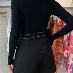 Jessica Bara Lennyx Rhinestone Pleated Shorts