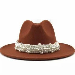 Jessica Bara Antonella Wool Felt And Pearl Short Brim Hat