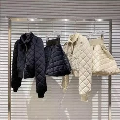 Jessica Bara Dominic Quilted Jacket And Skirt Two Piece Set Influencer Style