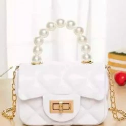 Reve Doll Essentials Jessica Bara Parker Pearl And Gold Chain Micro Handbag