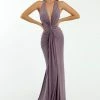 The Event Shop Nicole Bakti Halter V Neck Gown