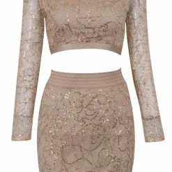 Jessica Bara Kasey Sequin Top And Skirt Two Piece Set