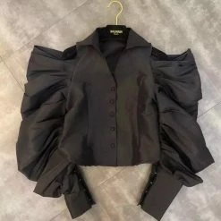 Jessica Bara Byron Puff Sleeve Button Up Shirt Summer Lovin'