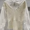 Jessica Bara Tara Long Sleeve Sweater Button Down Top