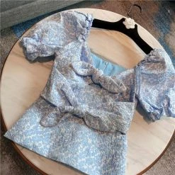 Influencer Style Jessica Bara Agnes Bowknot Puff Sleeve Top